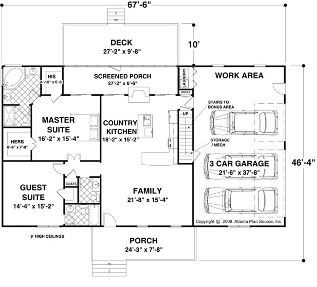 1500 sq ft house plans 2 bedrooms