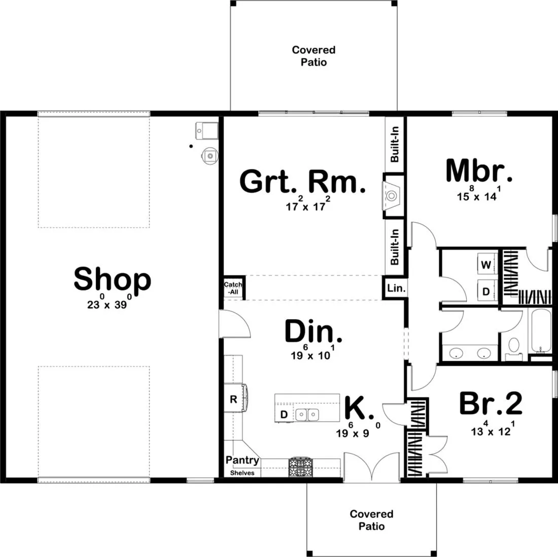 2 bedroom shop house plans