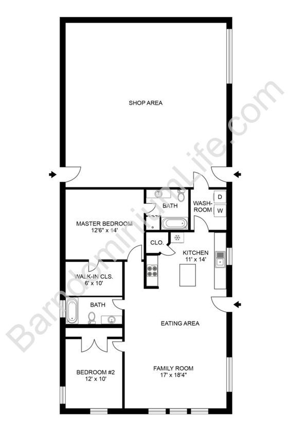 pole barn house plans 2 bedroom